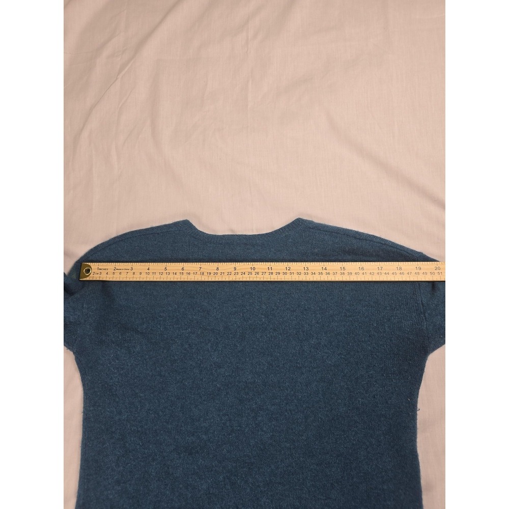 Halogen Sweater Womens Small Blue‎ 100% Cashmere V Neck Tunic Pullover Knit Top - Picture 7 of 9